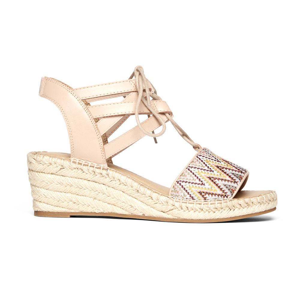 Rockport Canada Marah Lace - Womens Wedges Sandals Pink (PUV628145)